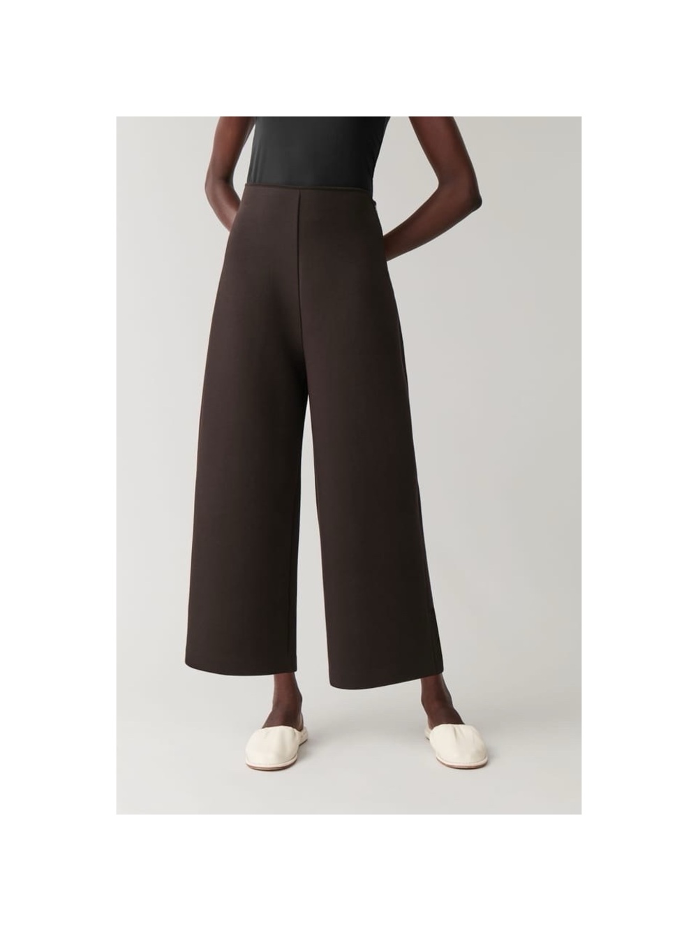 COS Dark Brown Wide-Leg High-Waist Pants and jacket set XS